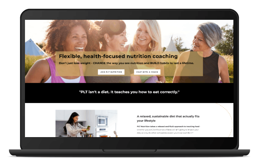 website design for nutrition coaching